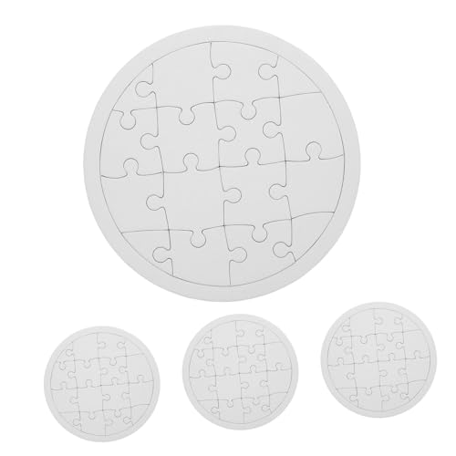 KOMBIUDA 4 Blätter Malpuzzle Für Kinder Zeichnen Von Puzzle-Handwerk Puzzles Für Kinder DIY & Handwerk Leeres Puzzle Leere Puzzles Selber Machen Leere Rätsel Spielzeug Papier Weiß von KOMBIUDA