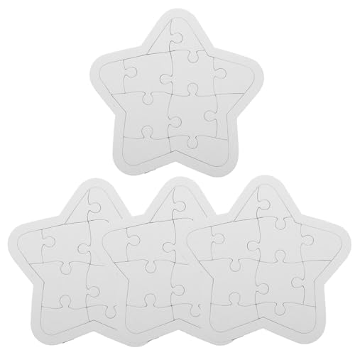 KOMBIUDA 4 Blatt Kinder Puzzle Spielzeug Leeres Puzzle Puzzle Spielzeug Bastelmaterial DIY Zubehör Zieh Puzzle Rohlinge Zeichnungspuzzles DIY Bastelbedarf DIY Rohlinge von KOMBIUDA