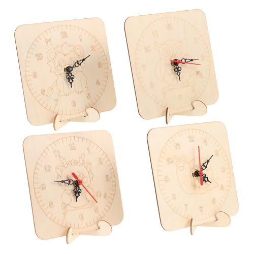 KOMBIUDA 4 Sätze DIY Holz Wanduhr Bausatz aus Massivholz Runde Uhrblätter mit Mechanik Unfertige Maluhr für Kreatives Basteln Lernhilfe und Wohnraumdekoration KOMBIUDA 4 Sätze DIY Holz Wanduhr Bausatz aus Massivholz Runde Uhrblätter mit Mechanik Unfertige Maluhr für Kreatives Basteln Lernhilfe und Wohnraumdekoration von KOMBIUDA