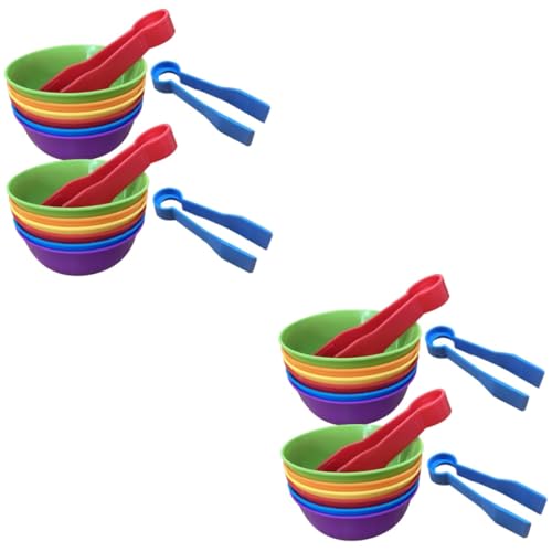 KOMBIUDA 4 Sätze Klassifizierungspokal Lernspielzeug Für Kinder Spielzeug Für Kleinkinder Clip Mit Schüssel Rainbow Bowl-Spiel Passendes Spielzeug Kinderspielzeug Sortierspiel Plastik von KOMBIUDA