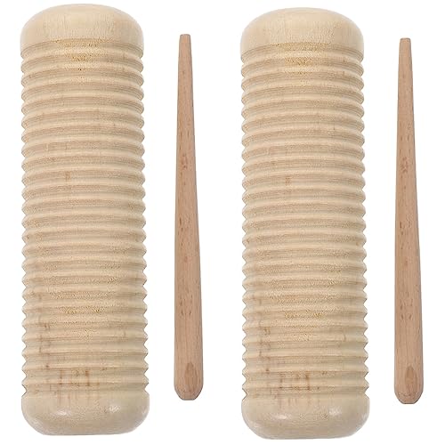 KOMBIUDA 4 Sätze Sandkasten Schlaginstrument Scraper-Instrument Percussion-Guiro Guiro-Musikinstrument kinderinstrumente Kinder musikinstrumente Holzguiro Bildungsspielzeug hölzern von KOMBIUDA