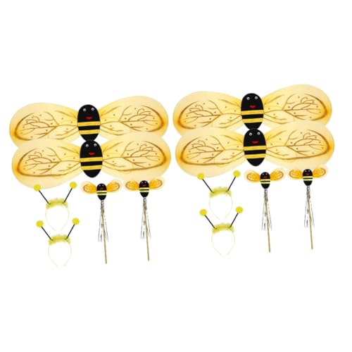 KOMBIUDA Flügel Biene Kinder 4 Sets Kleine Bienen Requisiten Kinderkleidungs Gadgets Für Kinder Halloween Flügel Verziertes Stirnband Kinderkleidung Bienenantennen Stirnband Mädchen Stirnband von KOMBIUDA