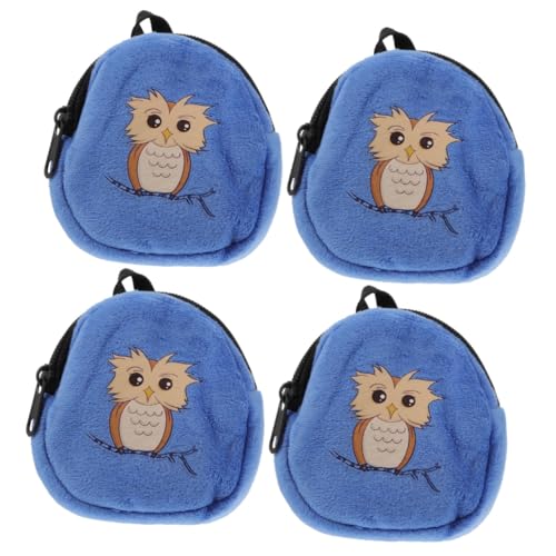 KOMBIUDA 4 Stück 18 Zubehör-Rucksack Für Puppen Mini-tragetaschen Rucksack Für Babypuppen Mini-puppenrucksack-zubehör Mini-geldbörsen-schlüsselanhänger Für Mädchen Minipuppe Blue Baumwolle von KOMBIUDA