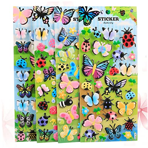 KOMBIUDA 4 Stück 3D Cartoon Aufkleber Für Kinder DIY Dekorationsaufkleber 3D Puffy Aufkleber Cartoon Puffy Aufkleber Bastelaufkleber Für Sammelalbum Scrapbooking Aufkleber von KOMBIUDA