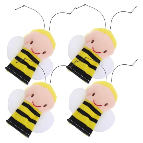 KOMBIUDA 4-teiliges Entzückendes Bienen-handpuppen-Spielzeug-Set Für Kleinkinder Weiche Plüsch-tierpuppen Für Kinder von KOMBIUDA