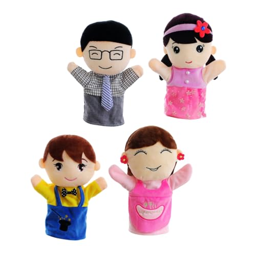 KOMBIUDA 4 Stück Familie Handpuppe Bequeme Hausschuhe Handspielzeug Korb Flyer Bausätze fingerpuppen-Set Fingerpuppen Set Handpuppe Puppe Geschichtenerzählende Handpuppen Stoff von KOMBIUDA