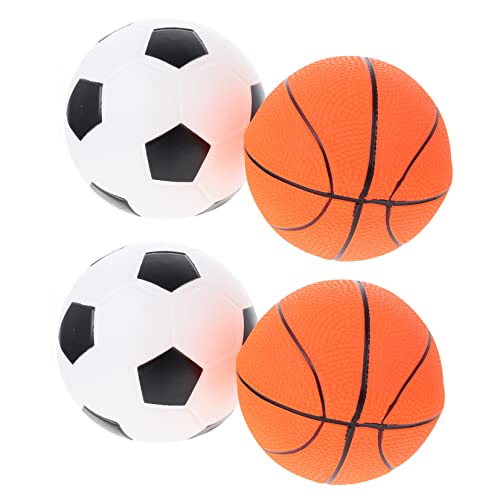 KOMBIUDA 4 Stück Fußball-Basketball- Basketballkorb Golfbälle Kinderspiele Mini-Basketball Indoor- Für Simulationsbälle -fußball Aufblasbare Bälle PVC von KOMBIUDA