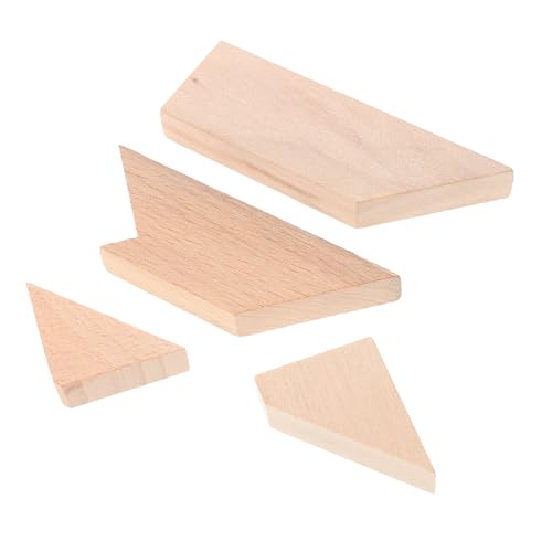 KOMBIUDA Mini-Denksport-Spiel Logik-Puzzle 4-teilig Holz-T-Puzzle für Kleinkinder Lernspielzeug Zeichenbrett Familien-Bindungsspiel Khaki von KOMBIUDA