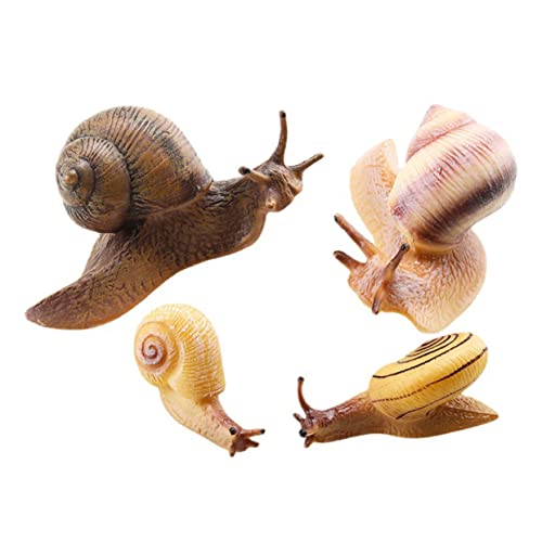 KOMBIUDA 4 Stück Kognitive Verzierung Der Schnecke Spielzeug Garten Schnecke Dekor Blumentopf-Ornament Kuchendeckel Tortenfigur Bildungsstütze Für Kinder Figur Für Kindererziehung PVC von KOMBIUDA