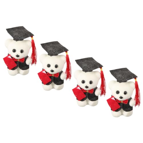 KOMBIUDA 4 Stück Mini Plüschbär Plüschfigur Spielzeug Graduierung Stoffbär Plüschbär Spielzeug Zarter Stoffbär Partybedarf Kleine Bärenpuppe Bärenspielzeug Ornament von KOMBIUDA