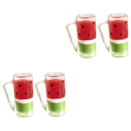 KOMBIUDA 4 Stück Mini-wassermelonensaftgetränk Puppenhauszubehör Mini-getränk Gefälschtes Getränk Gefälschte Getränkeminiatur Miniaturgetränke Mini- -küchenzubehör Colorful Harz von KOMBIUDA