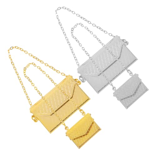 KOMBIUDA 4 Stück Puppen Taschen in Silber und Gold Kleine Crossbody Modelle Vielseitige Mini Schultertaschen für Puppenzubehör KOMBIUDA 4 Stück Puppen Taschen in Silber und Gold Kleine Crossbody Modelle Vielseitige Mini Schultertaschen für Puppenzubehör von KOMBIUDA