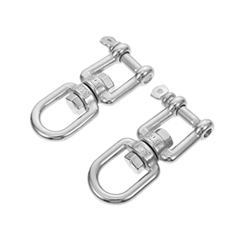 KOMBIUDA 4 Stück Schwenkring aus Edelstahl Schaukel Hängematte Wirbelschäkel-Ankerwirbel Swing Schwenkbarer Ringhaken Schwenkbarer Ringverbinder Hängematte drehbar Marine-Schwenkring Silver von KOMBIUDA