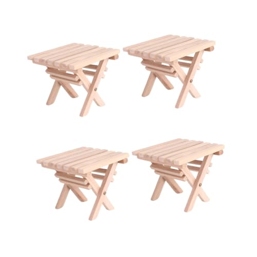 KOMBIUDA 4 Stück Shiwan Klapptisch Miniatur-hausmöbel Mini-tischschmuck Gefalteter Tisch Exquisiter Mini-Tisch Klappbarer Küchentisch Mini-Spielzeug Miniaturtisch Miniaturfaltung Hölzern von KOMBIUDA