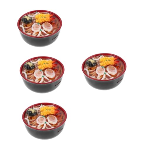 KOMBIUDA 4 Stück Simulationsnudelmodell Miniatur-lebensmittelspielzeug Mini-hauszubehör Mini-Essen Mini- -Rollenspiel Food-Modell Simulation Von Essensrequisiten Mini Schmücken Black PVC von KOMBIUDA