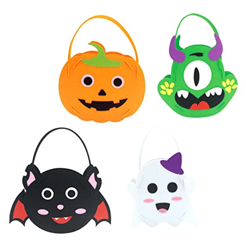 KOMBIUDA 4 Stück Süßigkeitentasche Halloween-Party-Goodie-Bags Eimer mit Halloween-Süßigkeiten halloween snacks halloween naschen Halloween-Goodie-Bags Taschen für Halloween-Leckerbissen von KOMBIUDA