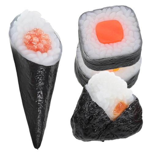 KOMBIUDA 4 Stück Sushi-Modell Falsches Sushi- Simuliertes Sushi-Spielzeug Gefälschte Essensrequisite Gefälschte Lebensmitteldekore Lebensechtes Lebensmittelmodell Sushi-Requisiten PVC von KOMBIUDA