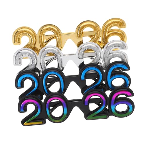 KOMBIUDA 4 Stück Teiliges Zahlenbrillen aus Robustem Bunte Retro Digitalbrillen für Silvester Party Foto Requisiten Leichte und Langlebige Neujahrsdekoration KOMBIUDA 4 Stück Teiliges Zahlenbrillen aus Robustem Bunte Retro Digitalbrillen für Silvester Party Foto Requisiten Leichte und Langlebige Neujahrsdekoration von KOMBIUDA