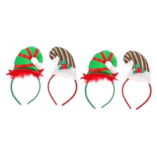 KOMBIUDA 4 Stück Weihnachts Stirnband Stirnbänder Weihnachtsstrumpfmütze Weihnachtsmann Baseballmütze Mit Lustigen Mützen Weihnachtsmann Stirnband Pailletten Stirnband Weihnachtsmann von KOMBIUDA