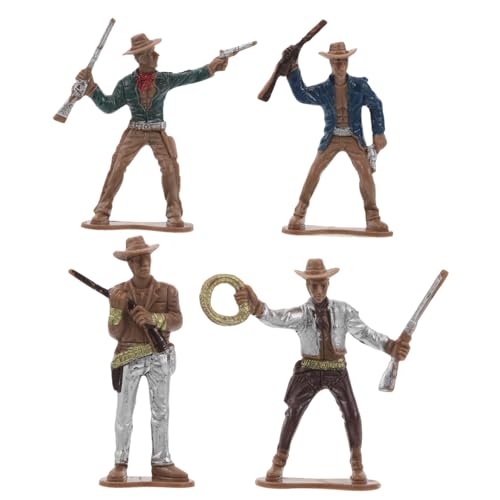 KOMBIUDA 4 Stück Western Cowboy Modell Mini Ornamente Western Cowboy Figur Cowboy Geburtstagsparty Dekoration Miniatur Western Figur Cowboy Partyzubehör Western Sammelfigur Aus von KOMBIUDA