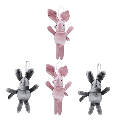 KOMBIUDA 4 Stück Wunsch Kaninchen Anhänger Kuscheltier Bag Charm Plüschtiere für Geburtstagsgeschenke für Cuddly Bunny Plüschkaninchen Kaninchen Stofftier PP Baumwolle von KOMBIUDA