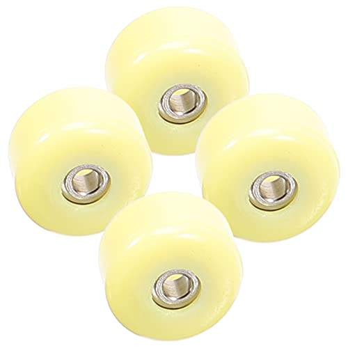 KOMBIUDA 4 Stück Zum Stressabbau Mini-Finger-Skateboards Gadgets Zappeln Schlüsselanhänger Gefälschtes Rollenspielzeug Kinderspielzeug Mini-räder Mathe-Fidget Griff Yellow Plastik von KOMBIUDA