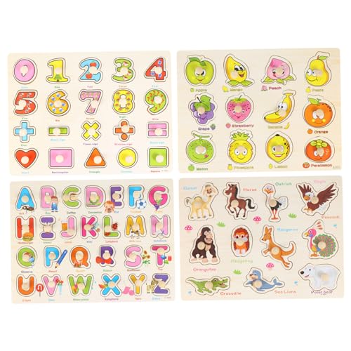 KOMBIUDA 4 Stück pädagogisches holzspielzeug holzpuzzle Kinderspielzeug ab Jahren Motorikspielzeug Holzbausteine für Puzzle- für Holzrätsel hölzern KOMBIUDA 4 Stück pädagogisches holzspielzeug holzpuzzle Kinderspielzeug ab Jahren Motorikspielzeug Holzbausteine für Puzzle- für Holzrätsel hölzern von KOMBIUDA