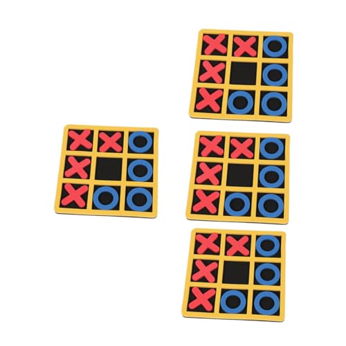 KOMBIUDA 4 Stück xo Schach Brettspiel Klassische Brettspiele Kidcraft-Spielset Spielzeug Schach für Spieler interaktives Brettspiel pädagogisches Schachspiel Eva von KOMBIUDA