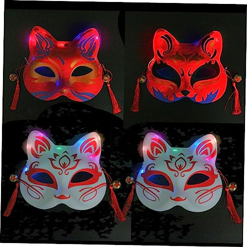 KOMBIUDA 4 Stücke Halloween Party Masquerade Masken Leuchtende Katze Gesicht Cosplay Masken Für Dekor von KOMBIUDA