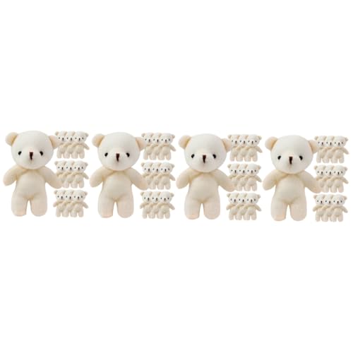 KOMBIUDA 40 STK Mini-Bär kuschelbären Little Bear Kinderzimmer Dekoration Stoffbären Taschenbär Puppe Spielzeuge Kinderspielzeug Bärenspielzeug für Mädchen Cartoon-Bär PP Baumwolle Beige von KOMBIUDA