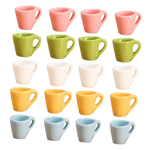 KOMBIUDA 40 STK Simulationspokal Miniaturbecher Cup-Modell Mini-Tasse Espressogläser Miniatur-Wasserbecher Kaffeetassen Wassergläser Espressotasse Mini-Dinge Simulation Minibecher Harz von KOMBIUDA