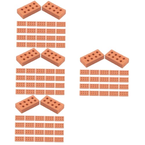 KOMBIUDA 400 STK Mini-Ziegelfliesen gefälschte Mini-Steine Miniatur-Ziegelfigur Modell aus gefälschten Ziegeln Mini-Bausteine Mini Ziegelsteine Kleine Bausteine Möbel Ziegel für draußen Ton von KOMBIUDA