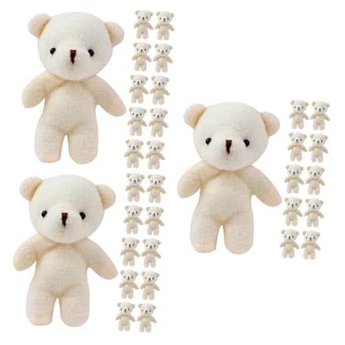 KOMBIUDA 45 STK Mini-Bär kuschelig cutermesserser Valentines Day gastgeschenke Weihnachten schlüsselkette verschleißfestes Bärendekor verschleißfeste kleine Bären PP Baumwolle Beige von KOMBIUDA