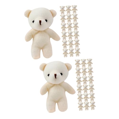 KOMBIUDA 48 STK Bärenanhänger Kleiner Ausgestopfter Bär Plüsch Kleiner Gelenkbär Bär Puppe Schlüsselanhänger Mini Bärenfigur Mini-flockbären Mini-teddybären Mini-bären Pp Baumwolle Weiß von KOMBIUDA