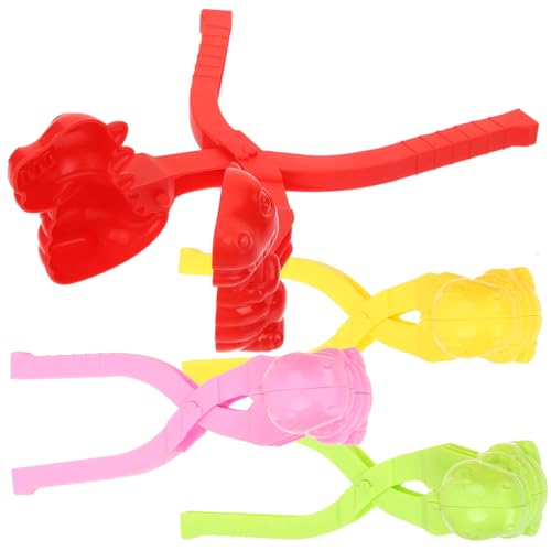 KOMBIUDA Schnee-Clip-Spielzeug Snow Toys 4er Set Dinosaurier Schneeball Maker Kompakte Schneeballform Clips Für Kreatives Für Den Winter Spaßige Outdoor Aktivitäten Und Pink von KOMBIUDA