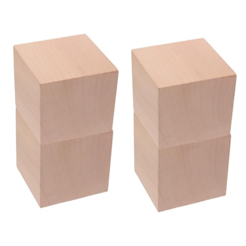 KOMBIUDA 4pcs Bausteine ​​lehrmittel Vorschulblöcke Holzklötze Bauen Unfertige Holzblöcke -dusche-blöcke Unfertige Leere Holzwürfel Unfertige Holzwürfel Leere Holzklötze Hölzern Khaki von KOMBIUDA