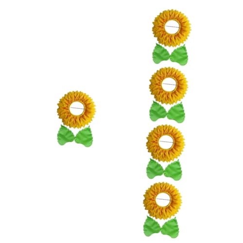 KOMBIUDA 5 Sätze Kopfschmuck Aus Sonnenblumen Sonnenblumenhut-Requisite Kostüm Kreative Sonnenblumen-Kopfbedeckung Sonnenblumenhaube Für Kinder Sonnenblumen-Kopfschmuck Outfits Seidentuch von KOMBIUDA