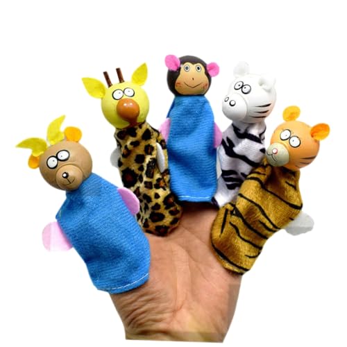 KOMBIUDA 5 Stück Fingerpuppen Tierdesign Für Babys Und Kleinkinder Interaktives Fingerspielzeug Zufälligen Farben Ideal Für Geschichtenerzählen Und Kreative Spielstunden Fördert Die von KOMBIUDA