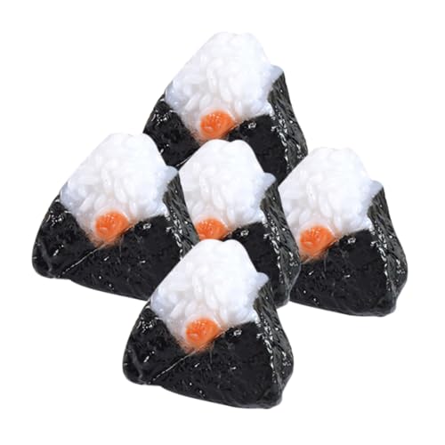 KOMBIUDA 5 Stück Sushi Reisbällchen Mini Lebensmittel Puppenhaus Snack Japanisches Dekor Japanische Puppenminiaturen Winzige Reisbällchen Ornamente Miniatur Reisbällchen Winzige von KOMBIUDA