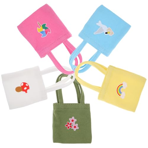 KOMBIUDA 5 Stück Teiliges Mini Canvas Schultertaschen Farbenfrohe Robuste Puppenhandtaschen aus Canvas Realistisch Gestaltete Dollhouse Accessoires für Mädchen Vielseitig Kombinierbar und KOMBIUDA 5 Stück Teiliges Mini Canvas Schultertaschen Farbenfrohe Robuste Puppenhandtaschen aus Canvas Realistisch Gestaltete Dollhouse Accessoires für Mädchen Vielseitig Kombinierbar und von KOMBIUDA