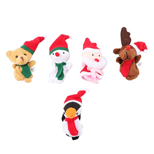 KOMBIUDA 5 Stück Weihnachts Fingerpuppen Set Inklusive Weihnachtsmann Hirsch Schneemann Pädagogisches Handspielzeug Für Kreative Spielideen Und Festliche Unterhaltung von KOMBIUDA