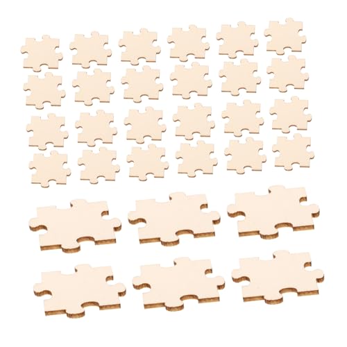 KOMBIUDA 50 Stück Holzpuzzlequadrate Freiform Puzzle Leeres Puzzle Zum Schreiben Auf Leere Puzzles Zum Zeichnen DIY Puzzle Zum Zeichnen Unvollendeter Puzzles Beige von KOMBIUDA