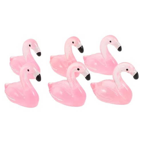 KOMBIUDA 50 Stück Im Dunkeln Leuchtende Flamingo-Dekoration Flamingo-rasenverzierung Flamingos Hofschmuck Mini-Flamingos Leuchten Rasen Flamingos Kleiner Flamingo Dekorative Vögel Rosy Harz von KOMBIUDA