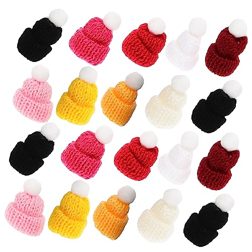 KOMBIUDA 50 Stück Mini Beanie Winzige Weihnachtsmannmützen Zwergenmützen Zum Basteln Mini Mützen Ornamente Kleine Weihnachtsmannmützen Zum Basteln Puppenmützen Winzige Kitting Hüte von KOMBIUDA