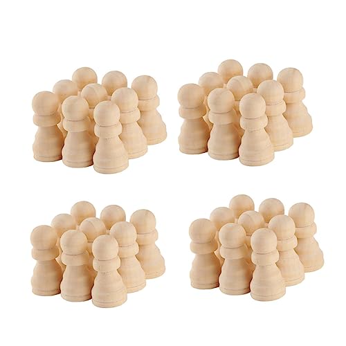 KOMBIUDA 50 Stück Schachfiguren Aus Holz Schachbrettspiel Schachbretter Schachspiel Schachkunst DIY Malerei Basteln Peg Dolls Basteln Malen Holzmalerei Basteln DIY von KOMBIUDA