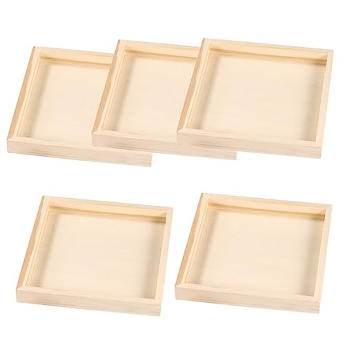 KOMBIUDA 5St Holzpalette Tabletts für Puzzlespielzeug Nisttabletts für die Küche Puzzle aufbewahrung Woody Puzzle Rätsel 3D-Puzzle-Aufbewahrungsschale Holztabletts für zu Hause hölzern von KOMBIUDA