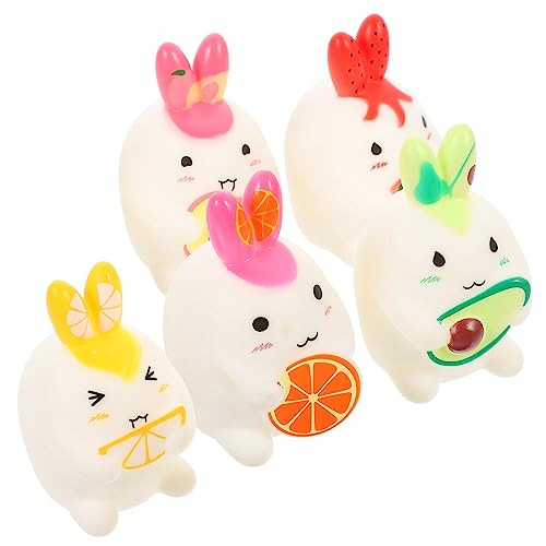 KOMBIUDA 5St Kaninchen-Fingerpuppe interaktives Spielzeug Weihnachten wichtelgeschenk Finger Puppets Kaninchenspielzeug Puppen Fingerspielzeug für Kinder Eltern-Kind-Spielzeug weiches Gummi von KOMBIUDA