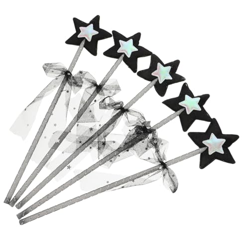 KOMBIUDA 5St Zauberstab basteln Bausatz Neon Fairy Wand für Jungs spielsachen spielzeuge fünfzackiger Sternenstab Kinderfeenstock Polyester Silver von KOMBIUDA