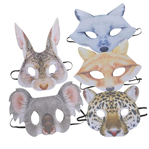 KOMBIUDA 5St tierische Maske Spitzenmaske Fuchs Tiermasken Frauen-Tier-Maske Maskerade-Maske Frauenmaske halloween masken halloweenmaske Karnevalsmaske für Frauen Maskerade Masken Plastik von KOMBIUDA