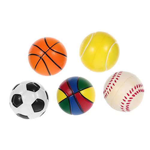 KOMBIUDA Ball Schaumstoff 5er Set Sportbälle Für Weiche Schaumstoffbälle Basketball Fußball Baseball Tennis Und Regenbogen Design Lernspielzeug Zur Stressbewältigung Und Der Motorik Kleiner Ball von KOMBIUDA